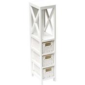 Slim Furniture with 3 shelves &amp; baskets-White