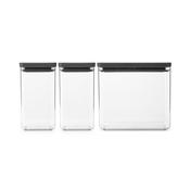 Stackable Cannisters- Set of 3- 1.6L &amp; 3.5L
