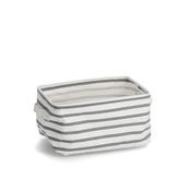 Storage Basket "Stripes", Canvas - Grey - Various Sizes