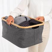 Foldable Laundry Basket 40L - Pepper Black