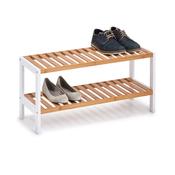 Shoe Rack With 2 Shelves, Bamboo/MDF - White