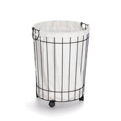 Laundry Hamper With Wheels, Metal/Canvas