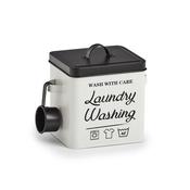 Washing Powder Box "Laundry", Metal - White/Black