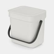 Sort &amp; Go Waste Bin - Light Grey-3L