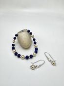 Handmade Silver “Strings” Bracelet with Lapis. image