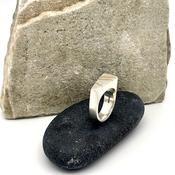 “Fine Lines” Silver Ring with Gold Inlay image