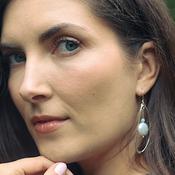 Handmade Silverand pearl “Quiver” Earrings . image