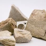“Dual Aspect 3” Asymmetric Silver Ring image