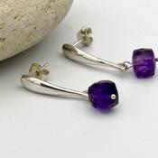 “Amethyst Teardrop” Sterling Silver Earrings  image