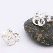 “Swirls” Handmade Silver Earrings . image