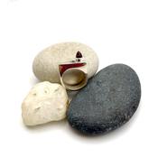 “Stature” Silver Ring with Garnet image