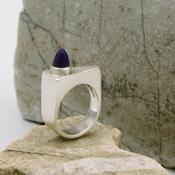 “Stature” Silver Ring with Lapis Lazuli image