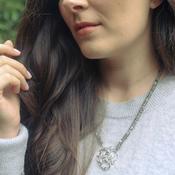 Handmade Silver “Flower 2” with Labradorite .