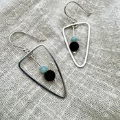 Handmade Silver Earrings “See Saw with Lava”. image