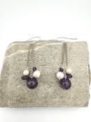 Handmade Amythyst and Pearl  “Treasure” Earrings image