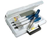 Stanley Bevel Edge Wood Chisel Sharpening Stone &amp; Oil Set image