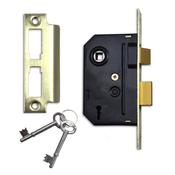 2 Lever Mortice Sashlock Polished Brass 63mm image