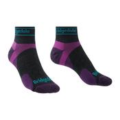 Bridgedale Womens Ultra Light T2 Merino Sport Low Sock - Charcoal/Purple: Medium - 5 - 6.5UK image