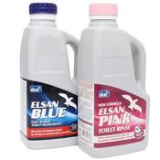 Elsan Blue and Pink Toilet Fluid - 1L Twin Pack