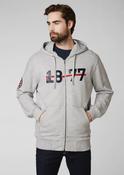 Helly Hansen Mens 1877 Full Zip Hoodie - Grey Melange: XL image