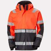 Helly Hansen Workwear Mens Alna 2.0 Hi Vis Rain Jacket - Orange/Ebony