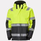 Helly Hansen Workwear Mens Alna 2.0 Hi Vis Rain Jacket - Yellow/Ebony: M