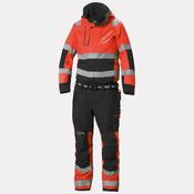 Helly Hansen Workwear Mens Alna 2.0 Hi Vis Waterproof Shell Suit - RED/EBON