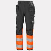 Helly Hansen Workwear Mens Alna 4X Hi Vis Construction Trousers Class 1 - Orange/Ebony: C50 / 32-33 W / 32 Leg