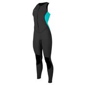 O Neill Womens Reactor 2 1.5mm Front Zip Sleeveless Wetsuit - Black/Aqua: 8 US / 10 UK image
