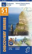 OSI Discovery Series 51 Laminated Map of Clare and Galway