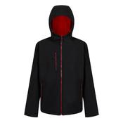 Regatta Professional Mens Navigate 2 Layer Hooded Softshell Jacket - Black Classic Red: M