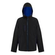 Regatta Professional Mens Navigate 2 Layer Hooded Softshell Jacket - Black New Royal: 2XL