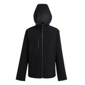 Regatta Professional Mens Navigate 2 Layer Hooded Softshell Jacket - Black Seal Grey: L