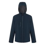 Regatta Professional Mens Navigate 2 Layer Hooded Softshell Jacket - Navy Seal Grey: L