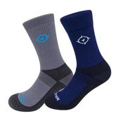 Trutrek Merino Hiker Twin Pack Mid Weight Socks - Grey &amp; Navy Combo: Large - EU 43-46 / UK 9-11 image