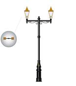 2 x Multi-Head Copper Cast Iron Light   Copper A image