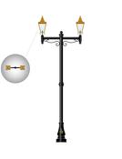 2 x Multi-Head Copper Cast Iron Light   Copper E image