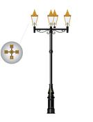 5 x Multi-Head Copper Cast Iron Light   Copper D image