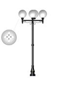 Outdoor Cast Iron 5 x Multi-Head Lamppost Light Globe H image