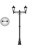 Outdoor Cast Iron Tara(E), 2 x Multi-Head Lamp Post Light Tara E