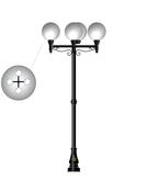 Outdoor Cast Iron 4 x Multi-Head Globe Light   Globe G image