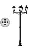 Outdoor Cast Iron, Tara (H), 5 x Multi-Head Lamp Post Light image