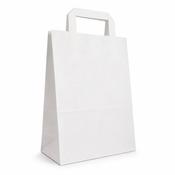 8.5" White Flat Handle Carrier Bags Box Of 250