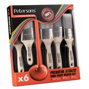 Petersons Predator Oval Flat Sash Paint Brush Set (6 Pack)