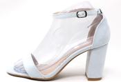 The Shoe Room Suedette Strap Heel in Mint | Pamela Scott, light Blue / 36 image