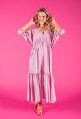 Pamela Scott  Polka Dot V Neckline Dress in Pink | Pamela Scott, Pink / 12 image