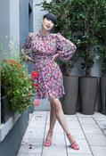 The Trend Room High Neckline Floral Dress in Pink | Pamela Scott, Pink / 18 image
