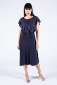 Connected Sheer Floral Detail Midi Dress in Navy | Pamela Scott, Navy / 8 image