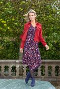 London Times Printed Midi Wrap Dress in Navy | Pamela Scott, Navy / 10 image