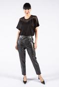 Sophie B Leather Pull On Trouser in Black | Pamela Scott, Black / 18 image